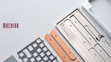 Load image into Gallery viewer, Keyboard components on a light gray background with 'MACHINA' branding.