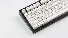 Load image into Gallery viewer, GMK CYL Hangul BoW on a black NK87 angled zoomed in on left