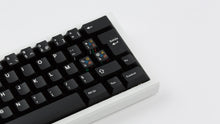 Load image into Gallery viewer, GMK CYL Blanc Sur Noir on white keyboard zoome din on right