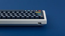 Load image into Gallery viewer, GMK CYL Dots dark base on a white keyboard zoomed in on left back