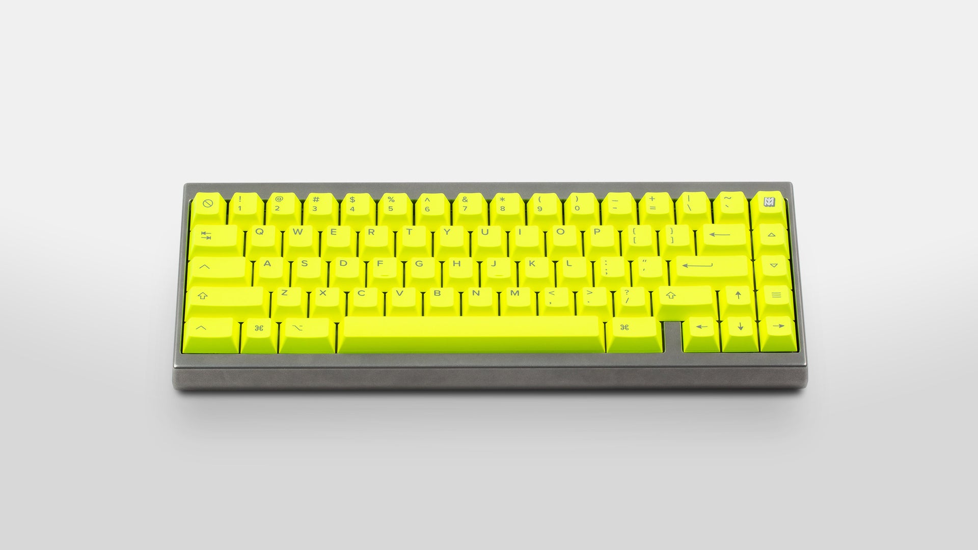 GMK CYL Hi! Viz R2 neon yellow keycaps on gray Classic TKL keyboard, product tile