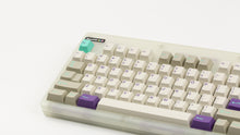 Load image into Gallery viewer, GMK CYL Hyperbeige on a CLASSIC-GLO keyboard close up on left side