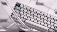 Load image into Gallery viewer, render of Prussian Alert on a 65% keyboard, close up