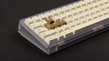 Load image into Gallery viewer, GMK CYL Rainbow 6 Siege - Winner's Circle on a Clear PC keyboard close up on left side angled