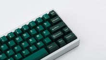 Load image into Gallery viewer, GMK CYL Taiga R2 keycaps on white 65% keyboard with gold accent, close-up of right side