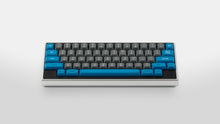 Load image into Gallery viewer, GMK MTNU Space Cadet on a silver Keycult Zero keyboard with black accent bars