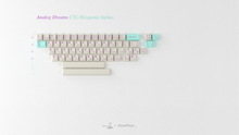 Load image into Gallery viewer, render of the GMK CYL Analog Dreams R3 Hiragana Alphas kit, flat layout of the alpha keycaps