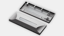 Load image into Gallery viewer, Render of silver anodized aluminum Hope keyboard case showing top plate interior and external bottom with brushed weight