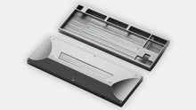 Load image into Gallery viewer, Render of silver anodized aluminum Hope keyboard case showing top plate interior and external bottom with brushed weight