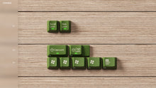 Load image into Gallery viewer, Render of DCS Cream Cheese R3 Chives Kit - green accent keycaps for modifiers and legends