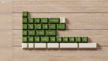 Load image into Gallery viewer, Render of DCS Cream Cheese R3 40s Kit - compact layout keycaps in cream with colored accents
