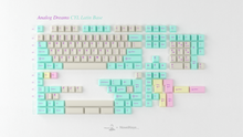 Load image into Gallery viewer, render of the GMK CYL Analog Dreams R3 Latin Base kit, flat layout of all included keycaps