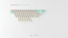 Load image into Gallery viewer, render of the GMK CYL Analog Dreams R3 Latin Alphas kit, flat layout of the alpha keycaps