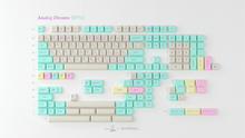 Load image into Gallery viewer, render of the GMK CYL Analog Dreams R3 MTNU kit, flat layout of all included keycaps