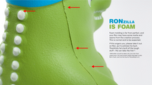 Load image into Gallery viewer, RONZILLA Squishy Kaiju showing possible imperfections  from foam material