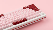 Load image into Gallery viewer, Keycult No. 1 / 1800 Darling White Edition angled back view close up of left side with GMK MTNU Darling Keycaps 