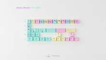 Load image into Gallery viewer, render of the GMK CYL Analog Dreams R3 Addon kit, flat layout of novelty keycaps including busts, dolphins, and floppy disks