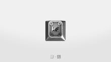 Load image into Gallery viewer, render of  Hi! Viz Salvun artisan keycap - silver metal with Hi! engraving, top view