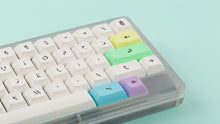 Load image into Gallery viewer, DSA Milkshake on a clear keyboard zoomed in right
