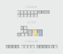 Load image into Gallery viewer, Render of KAM Ghost colverak, UK ISO, and F-row alt kits