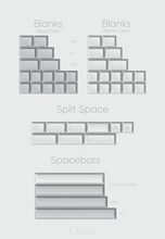 Load image into Gallery viewer, Render of KAM Ghost blanks (mod color), blanks (alpha color), split space, and spacebars kit