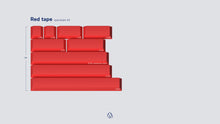 Load image into Gallery viewer, render of GMK CYL Parcel red tape spacebars kit