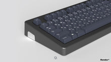 Load image into Gallery viewer, none GMK CYL Honor dark base on a gray keyboard zoomed in on left