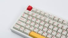 Load image into Gallery viewer, Cherry Ember on a white NK87 keyboard zoomed in left