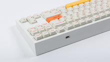 Load image into Gallery viewer, Cherry Ember on a white NK87 keyboard zoomed in right back